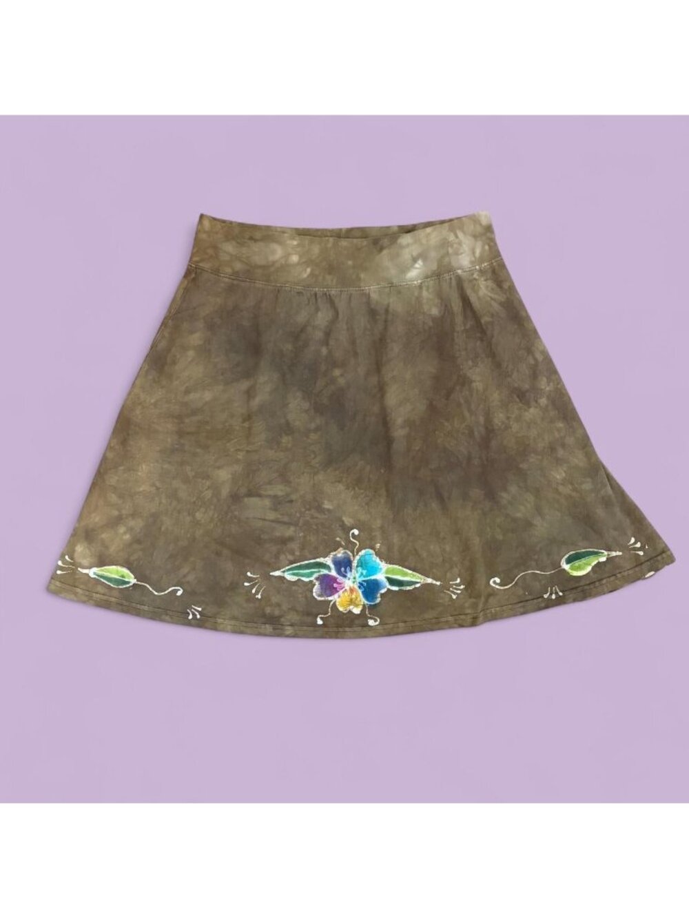 tie dye floral boho hippie skirt